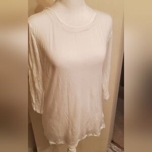 CAbi style# 323 Sheer Tee sz Large,  white 100% Modal